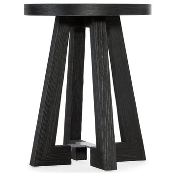 Hooker Furniture Chapman Veneers and Metal Shou Sugi Ban Side Table in Black