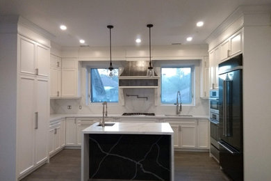 Example of a transitional kitchen design in Toronto