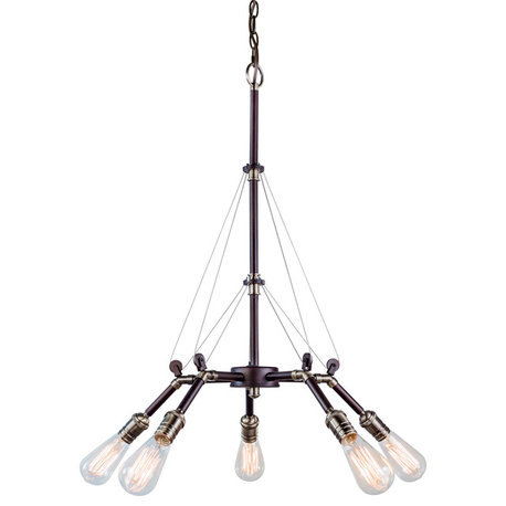 5 Light Chandelier , Antique Bronze