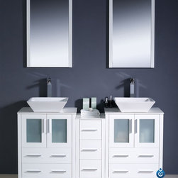 Fresca Torino 60'' Modern Double Sink Bathroom Vanity FVN62-241224WH-VSL - Bath Products