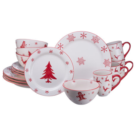 Euro Ceramica Winterfest 16 Piece Dinnerware Set