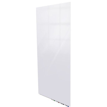 Ghent's Glass 8' x 4' Aria Low Porifle 1/4" Mag. Vert. Glassboard in White Back