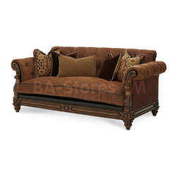 "Michael Amini" Leather/Fabric Sofa (Opt1), Windsor Court Collectio - Sofas