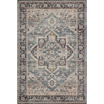 Loloi II - Loloi II Printed Hathaway Navy/Multi Area Rug, 3'6"x5'6" - Timeless and traditional, Hathaway offers a hand-knotted vintage rug look with modern day durability and value. Created in China of 100% polyester, this printed interpretation offers old world style with the benefit of every day wear ability. Its updated color palette is a perfect balance of warm tan, beige and buff with steely blue slate and navy.