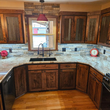 Rustic Kitchen Remodel Done in Hickory Cabinets