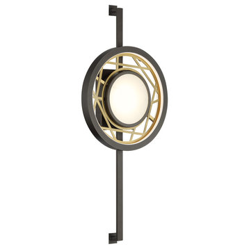 Tribeca By Robin Baron LED Wall Sconce in Smoked Iron And Soft Brass