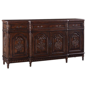 Sideboard Louis XVI French Antiqued Carved Solid Wood  Dovetail