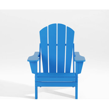 WestinTrends Outdoor Patio Folding Poly HDPE Adirondack Chair Seat, Pacific Blue