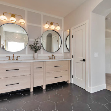 Champagne Bronze and Marble Master Bath