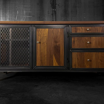 Mid Century Modern Industrial Credenza