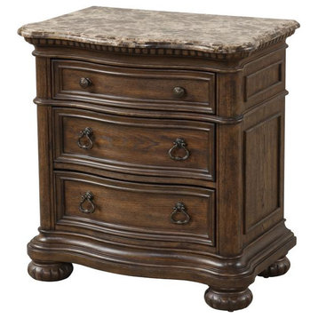Tuscany 3 Drawer Nightstand Marble Top W Usb