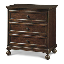 Proximity Cherry Wood 3 Drawers Nightstand - Nightstands And Bedside Tables