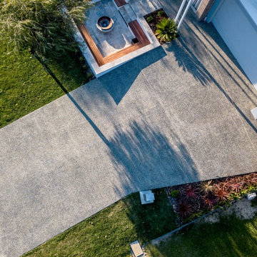 Exposed aggregate Driveway for a Modern Home in Perth