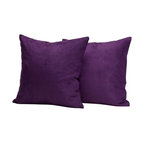 Microsuede Deco Pillow - 18x18 - Feather And Down Filled Pillows - Pack of 2, Pu