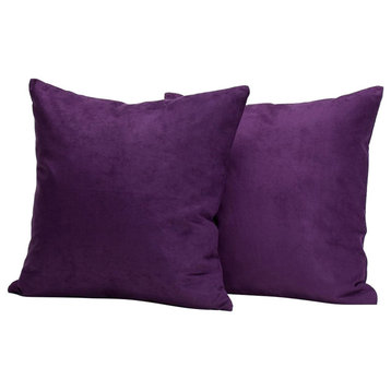 Microsuede Deco Pillow - 18x18 - Feather And Down Filled Pillows - Pack of 2, Pu
