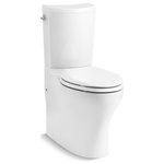 Kohler - Kohler Persuade Curv Comfort Height 2-Piece Dual-Flush Toilet, White - With sleek symmetry, this two-piece Persuade Curv toilet adds style to the bathroom without sacrificing comfort or water savings. An innovative nested trip lever offers the choice of 1.0 or 1.6 gallons per flush; the dual-flush lever is located on the side of the tank like a traditional toilet, leaving the top free for storage. The high-efficiency 1.0-gallon flush setting reduces water use by more than 30 percent over 1.6-gallon toilets, which adds up to potential water savings of more than 5,000 gallons per toilet, per year. The skirted trapway installs to the floor flange and attaches to the toilet, eliminating the need to drill holes while offering the same secure installation as non-skirted toilets.