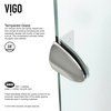 VIGO Frameless Neo-Angle 3/8" Shower, Brushed Nickel, 36", Low Base