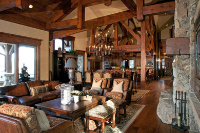 Family room - rustic family room idea in Salt Lake City