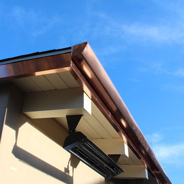 Copper Fascia Wrap and Angle Face Gutters, . Santa Monica.