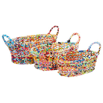 Bohemian Multi Colored Cotton Storage Basket 560834