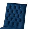 Sherine Glam and Luxe Navy Blue Velvet and Silver Metal 2-Piece Dining Chair Set