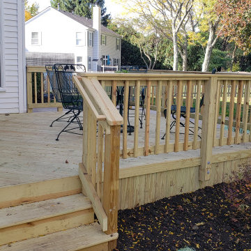 Belgard Lafitt Rustic Slab Paver Patio & Pressure Treated Re-Deck in Vernon Hill