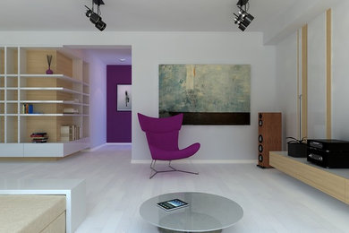 Example of a minimalist living room design in Other