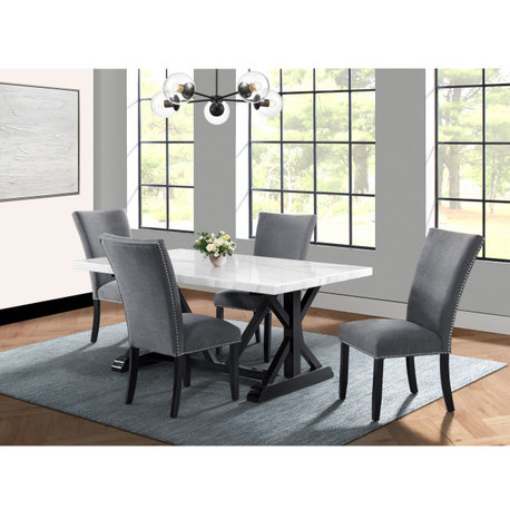 Picket House Stratton 5 Piece Standard Height Dining Set Table and 4 Chairs