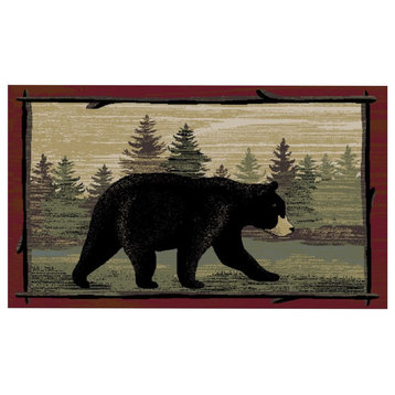Cozy Cabin Woodside Retreat Lodge Accent Rug, 20"x34"