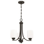 Craftmade - Craftmade Bolden 3 Light Chandelier, Flat Black/Frosted - Bold clean lines and gentle curves offer an elegant feel to your home. White frosted glass shades compliment the graceful shapes of the Bolden collection setting the stage for a look that is luxurious and effortless.