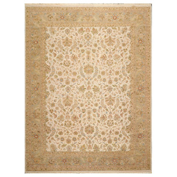 8'10''x11'10'' Hand Knotted Wool Agra Oriental Area Rug Beige, Brown