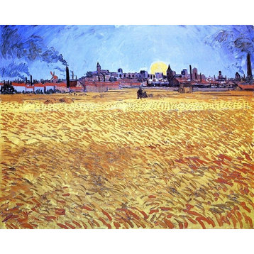 Vincent Van Gogh Summer Evening- Wheatfield With Setting Sun Wall Decal