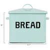 Enameled Metal Distressed Bread Box With Lid, Blue