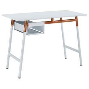 Designs2go Landon Desk In White Finish Transitional Desks And