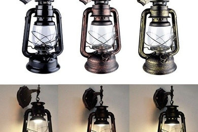 Vintage Style Kerosene Wall Lamps