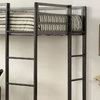 Metal Twin Bed with Workstation, Silver and Gunmetal