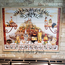 Italian Kitchen Window tile mural backsplash - Tile Murals