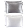 Set of 2 Standard Size Satin Microfiber Pillowcases for Hair and Skin, King