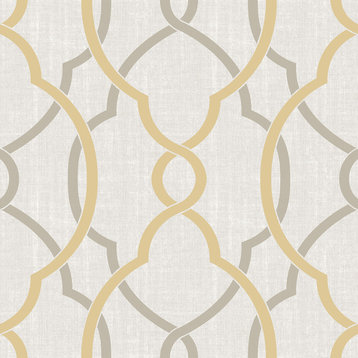 NU1695 Sausalito Peel & Stick Wallpaper in Taupe Yellow Gray Fashion Modern