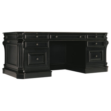 Telluride 76" Executive Desk With Leather Panels