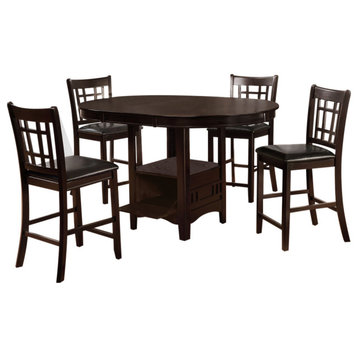 Lavon 5-piece Counter Height Dining Room Set Espresso and Black