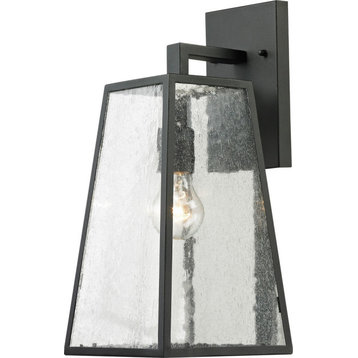 Meditterano 1-Light Large Outdoor Sconce, Textured Matte Black