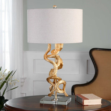 Uttermost Twisted Vines Table Lamp, Gold