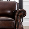 Dunwoody Brown Leather Sofa With Nailheads