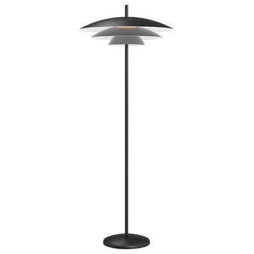 Sonneman Studio Exclusives Shells 1-Light 24" Floor Lamp, Satin Black, 3545-25