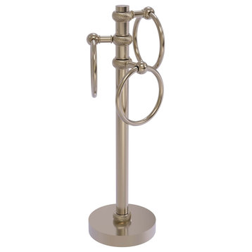 Vanity Top 3 Towel Ring with Twisted Accents, Antique Pewter