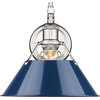 Orwell Wall Sconce - Chrome, Navy Blue