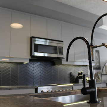 Contemporary high gloss kitchen in downtown luxury condo