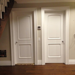 30" x 80" 2 Panel Arched Top White Primed Door with Raised Moulding (1-3/4") - Interior Doors