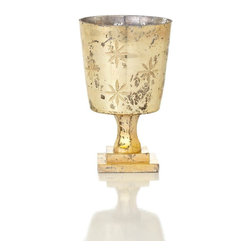 Chateaux 16452 6" Cut Glass Hurricane Candle Holder - Candleholders